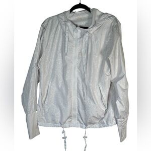Zyia Active White Windbreaker Jacket Womens L Workout Lightweight Casual Gym